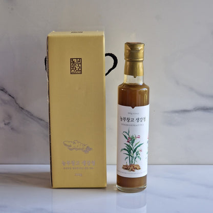 bouteille d'extrait de gingembre coréen et coffret cadeau