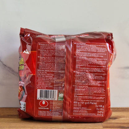 Pack de 5 ramyun shin piquantes et à cuisiner en sauté