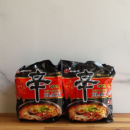 ramen coreen, pack de 4 sachets de nouilles instantanées piquantes shin